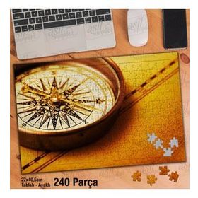 Asil Hobi Pusula-Gemicilik-Yön-Antik Yapboz-Ayak Destekli Çerçeveli 240 Parça Puzzle