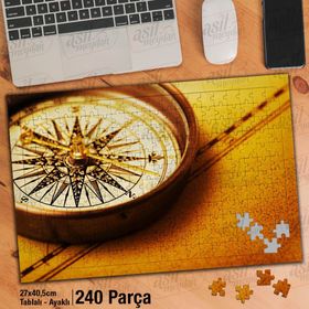 Asil Hobi Pusula-Gemicilik-Yön-Antik Yapboz-Ayak Destekli Çerçeveli 240 Parça Puzzle