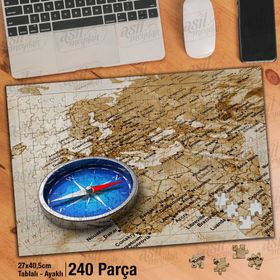Asil Hobi Pusula-Harita-Gezgin Ruhlar-Tatil Yapboz-Ayak Destekli Çerçeveli 240 Parça Puzzle