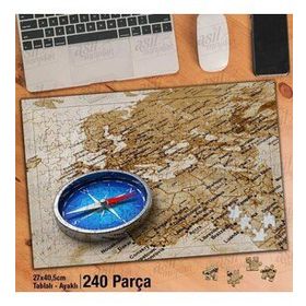 Asil Hobi Pusula-Harita-Gezgin Ruhlar-Tatil Yapboz-Ayak Destekli Çerçeveli 240 Parça Puzzle