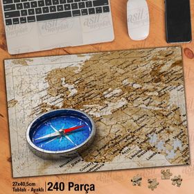 Asil Hobi Pusula-Harita-Gezgin Ruhlar Yapboz-Ayak Destekli Çerçeveli 240 Parça Puzzle
