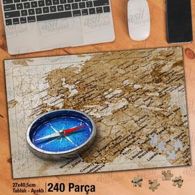 Asil Hobi Pusula-Harita-Gezgin Ruhlar Yapboz-Ayak Destekli Çerçeveli 240 Parça Puzzle