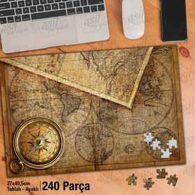 Asil Hobi Pusula-Harita-Gezgin Ruhlar Yapboz-Ayak Destekli Çerçeveli 240 Parça Puzzle