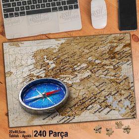Asil Hobi Pusula-Harita-Gezgin Ruhlar Yapboz-Ayak Destekli Çerçeveli 240 Parça Puzzle
