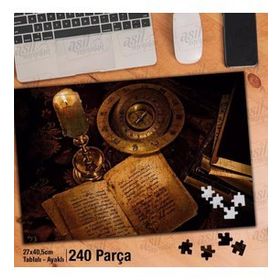 Asil Hobi Pusula-Mum-Kitap-Retro-Nostalji Yapboz-Ayak Destekli Çerçeveli 240 Parça Puzzle