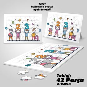 Asil Hobi Rakamlar-Çocuklar Yapboz-Ayak Destekli Çerçeveli 42 Parça Puzzle