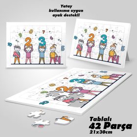 Asil Hobi Rakamlar-Çocuklar Yapboz-Ayak Destekli Çerçeveli 42 Parça Puzzle