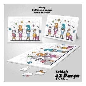 Asil Hobi Rakamlar-Çocuklar Yapboz-Ayak Destekli Çerçeveli 42 Parça Puzzle