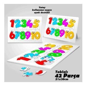Asil Hobi Rakamlar-Renkli Sayılar Yapboz-Ayak Destekli Çerçeveli 42 Parça Puzzle
