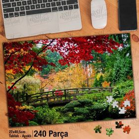 Asil Hobi Rengarenk Bahçe-Doğa-Köprü-Manzara Yapboz-Ayak Destekli Çerçeveli 240 Parça Puzzle