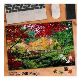 Asil Hobi Rengarenk Bahçe-Doğa-Köprü-Manzara Yapboz-Ayak Destekli Çerçeveli 240 Parça Puzzle