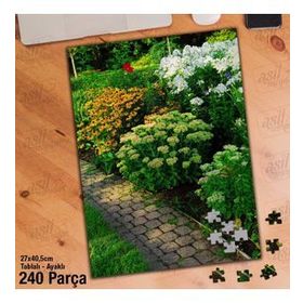 Asil Hobi Rengarenk Çiçekler-Bahçe-Bitki Yapboz-Ayak Destekli Çerçeveli 240 Parça Puzzle