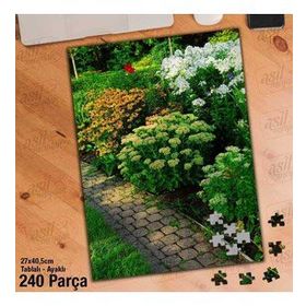 Asil Hobi Rengarenk Çiçekler-Bahçe-Bitki Yapboz-Ayak Destekli Çerçeveli 240 Parça Puzzle