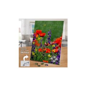 Asil Hobi Rengarenk Kır Çiçekleri-Manzara-Doğa Yapboz-Ayak Destekli Çerçeveli 240 Parça Puzzle