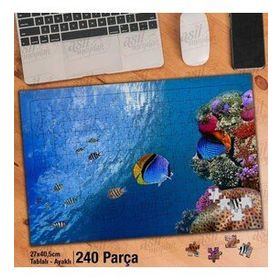 Asil Hobi Rengarenk Okyanus Baklıkları-Deniz Yapboz-Ayak Destekli Çerçeveli 240 Parça Puzzle