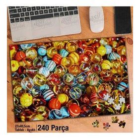 Asil Hobi Rengarenk Renkli Misketler-Nostaji-Çocuk Yapboz-Ayak Destekli Çerçeveli 240 Parça Puzzle