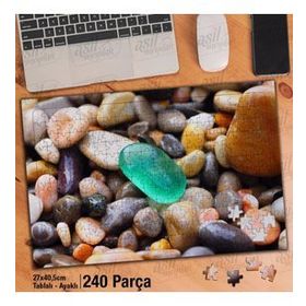 Asil Hobi Renkli Doğal Taşlar-Obje Yapboz-Ayak Destekli Çerçeveli 240 Parça Puzzle
