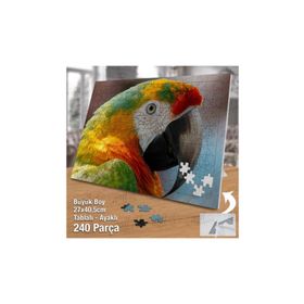 Asil Hobi Renkli Papağan-Kuş-Sevimli Hayvan Yapboz-Ayak Destekli Çerçeveli 240 Parça Puzzle