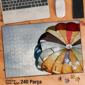 Asil Hobi Renkli Yaratıcı Paraşüt-Gökyüzü Yapboz-Ayak Destekli Çerçeveli 240 Parça Puzzle