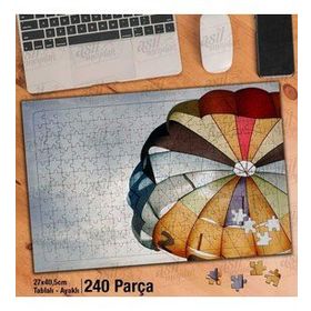 Asil Hobi Renkli Yaratıcı Paraşüt-Gökyüzü Yapboz-Ayak Destekli Çerçeveli 240 Parça Puzzle