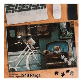 Asil Hobi Retro-Eski Geçmiş-Natürmort-Bisiklet Yapboz-Ayak Destekli Çerçeveli 240 Parça Puzzle