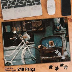 Asil Hobi Retro-Eski Geçmiş-Natürmort-Bisiklet Yapboz-Ayak Destekli Çerçeveli 240 Parça Puzzle