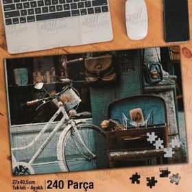 Asil Hobi Retro-Eski Geçmiş-Natürmort-Bisiklet Yapboz-Ayak Destekli Çerçeveli 240 Parça Puzzle