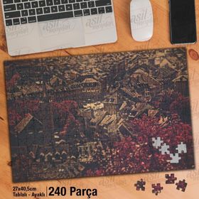 Asil Hobi Retro-Eskimiş Binalar-Manzara-Şehir Yapboz-Ayak Destekli Çerçeveli 240 Parça Puzzle