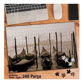 Asil Hobi Retro-Sis-Deniz-Kayık-Sandal Yapboz-Ayak Destekli Çerçeveli 240 Parça Puzzle