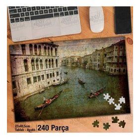 Asil Hobi Retro-Venedik-Gondol-Tur-Gezi Yapboz-Ayak Destekli Çerçeveli 240 Parça Puzzle