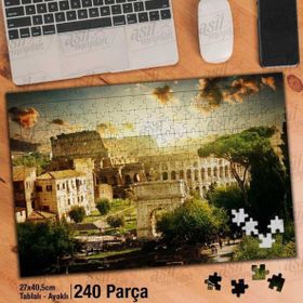 Asil Hobi Roma Kolezyum-Retro-Mimari Yapboz-Ayak Destekli Çerçeveli 240 Parça Puzzle