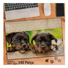 Asil Hobi Rottweiler Şirin Köpek Yavrusu-Hayvan Yapboz-Ayak Destekli Çerçeveli 240 Parça Puzzle