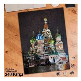 Asil Hobi Rusya-Moskova-St BAsil Cathedral Yapboz-Ayak Destekli Çerçeveli 240 Parça Puzzle