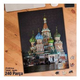 Asil Hobi Rusya-Moskova-St BAsil Cathedral Yapboz-Ayak Destekli Çerçeveli 240 Parça Puzzle