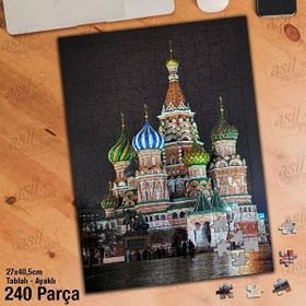 Asil Hobi Rusya-Moskova-St BAsil Cathedral Yapboz-Ayak Destekli Çerçeveli 240 Parça Puzzle