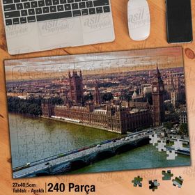 Asil Hobi Saat Kulesi-Londra-Köprü-Manzara Yapboz-Ayak Destekli Çerçeveli 240 Parça Puzzle