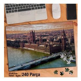 Asil Hobi Saat Kulesi-Londra-Köprü-Manzara Yapboz-Ayak Destekli Çerçeveli 240 Parça Puzzle