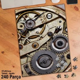 Asil Hobi Saat Mekanizması-Çarklar-Mühendis Yapboz-Ayak Destekli Çerçeveli 240 Parça Puzzle