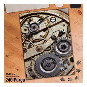 Asil Hobi Saat Mekanizması-Çarklar-Mühendis Yapboz-Ayak Destekli Çerçeveli 240 Parça Puzzle