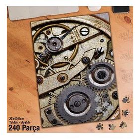Asil Hobi Saat Mekanizması-Çarklar-Mühendis Yapboz-Ayak Destekli Çerçeveli 240 Parça Puzzle