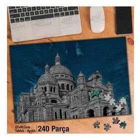 Asil Hobi Sacre Coeur Bazilikası-Paris-Kilise Yapboz-Ayak Destekli Çerçeveli 240 Parça Puzzle