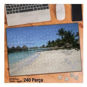 Asil Hobi Sahil-Deniz-İskele-Ağaçlar-Doğa Yapboz-Ayak Destekli Çerçeveli 240 Parça Puzzle