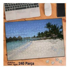 Asil Hobi Sahil-Deniz-İskele-Ağaçlar-Doğa Yapboz-Ayak Destekli Çerçeveli 240 Parça Puzzle