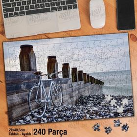 Asil Hobi Sahil-Deniz-İskele-Bisiklet Yapboz-Ayak Destekli Çerçeveli 240 Parça Puzzle