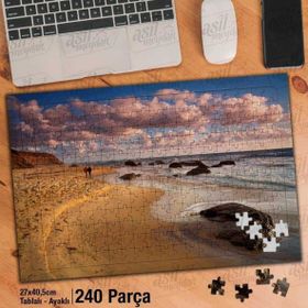 Asil Hobi Sahil-Deniz-Kumsal-Manzara-Doğa Yapboz-Ayak Destekli Çerçeveli 240 Parça Puzzle