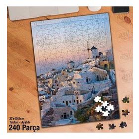 Asil Hobi Sahil Kasabası-Deniz-Evler-Mimari Yapboz-Ayak Destekli Çerçeveli 240 Parça Puzzle