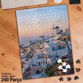 Asil Hobi Sahil Kasabası-Deniz-Evler-Mimari Yapboz-Ayak Destekli Çerçeveli 240 Parça Puzzle