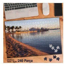 Asil Hobi Sahil-Liman-Tekne-Ağaçlar-Manzara Yapboz-Ayak Destekli Çerçeveli 240 Parça Puzzle