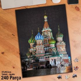 Asil Hobi Saint BAsil Katedrali Kilisesi-Moskova Yapboz-Ayak Destekli Çerçeveli 240 Parça Puzzle
