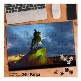 Asil Hobi Saint Petersburg Rusya'nın Atlı Heykeli Yapboz-Ayak Destekli Çerçeveli 240 Parça Puzzle